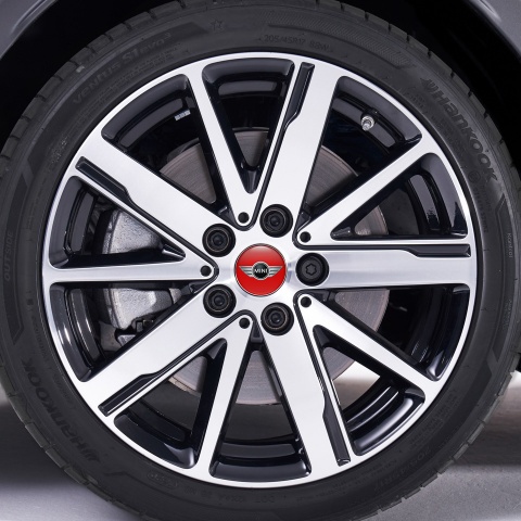 Mini Cooper Center Hub Dome Stickers Red Color