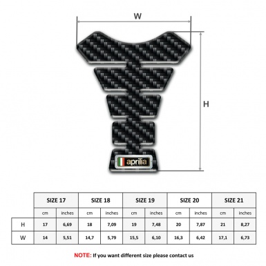 Aprilia Tank Pad Motorbike Design with Dark Carbon Decoration 