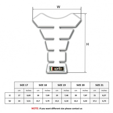 Aprilia Tank Pad Protector White Design 