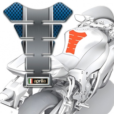 Aprilia Tank Pad Protector Perforated Blue Surface Motive 