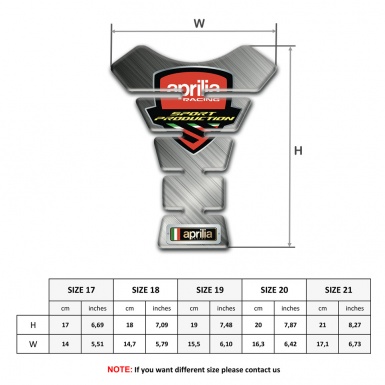 Aprilia Tank Protector Matte Design Sport Production Style 