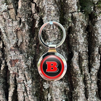 Mercedes Brabus Keychain Metal Black Red Ring Logo Design