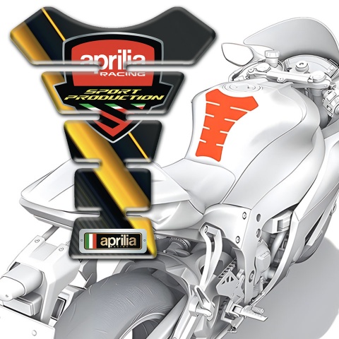 Aprilia Tank Pad Motorbike Yellow Tapes Base Sport Production Logo 