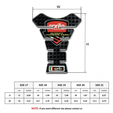 Aprilia Tank Guard Pads Perforated Black Base Racing Logo Style 