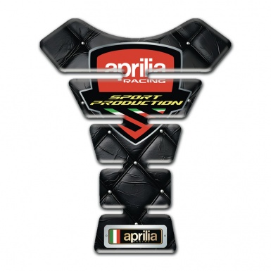 Aprilia Tank Pad Protector Black Skin Effect Base and Racing Logo Style 
