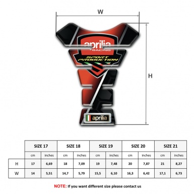 Aprilia Tank Pad Motorbike Sport Prioduction Logo Motive 