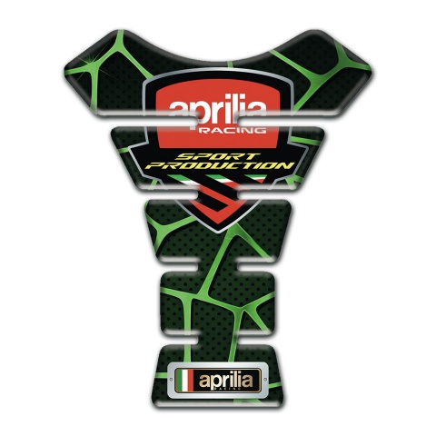Aprilia Tank Guard Pads Black with Green Patterns Edition 