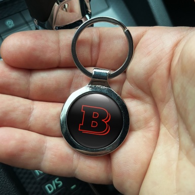 Mercedes Brabus Metal Key Ring Black Red Line Logo Edition