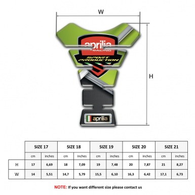 Aprilia Tank Protector Green Black Print Sport Production Logo Style