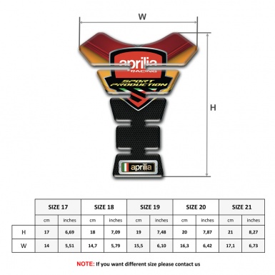 Aprilia Tank Protector Fire Colors Motive and Sport production Logo 