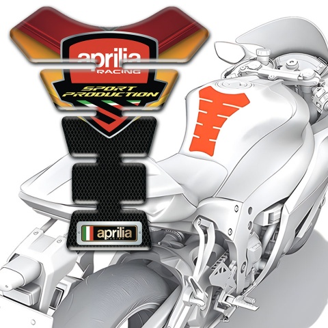 Aprilia Tank Protector Fire Colors Motive and Sport production Logo 