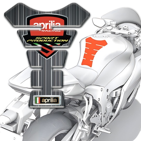 Aprilia Tank Fuse Gray Base with White Thin Stripes Edition 