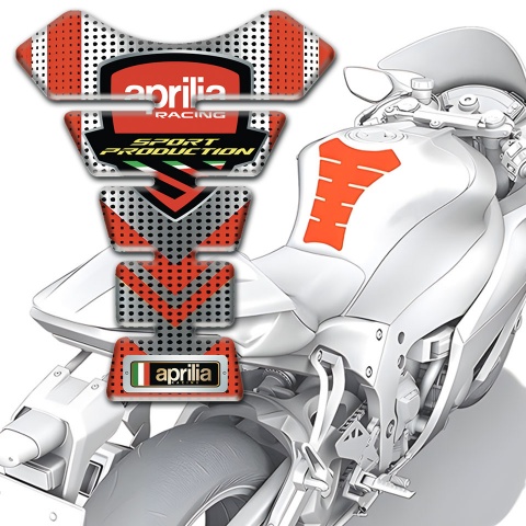 Aprilia Tank Pad Protector Silver Red Edition 