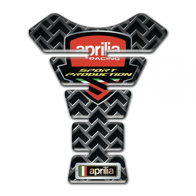 Aprilia Tank Guard Pads Grid Base Effect with Sport Production Logo Style 