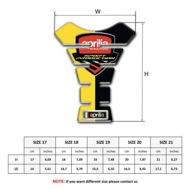 Aprilia Tank Pad Motorbike Yellow Black halves Style 
