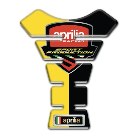 Aprilia Tank Pad Motorbike Yellow Black halves Style 