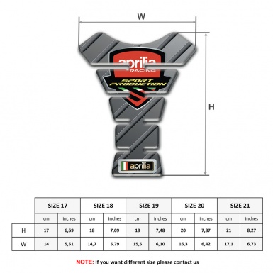 Aprilia Tank Pad Protector Gray Diagonal Patterns Design 