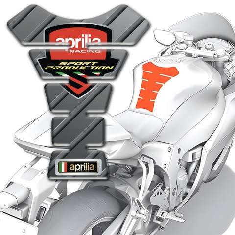 Aprilia Tank Pad Protector Gray Diagonal Patterns Design 