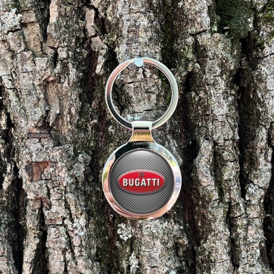 Bugatti Key Fob Metal Light Carbon Red Logo Classic