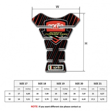 Aprilia Tank Protector Motorcycle Sport Production Logo 