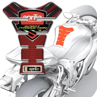 Aprilia Tank Guard Pads Red Base with Nikel Details Design 