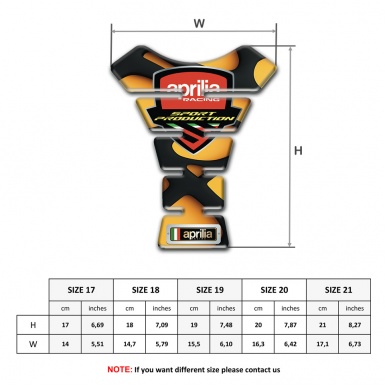 Aprilia Tank Pad Motorbike Yellow Black Print Style 