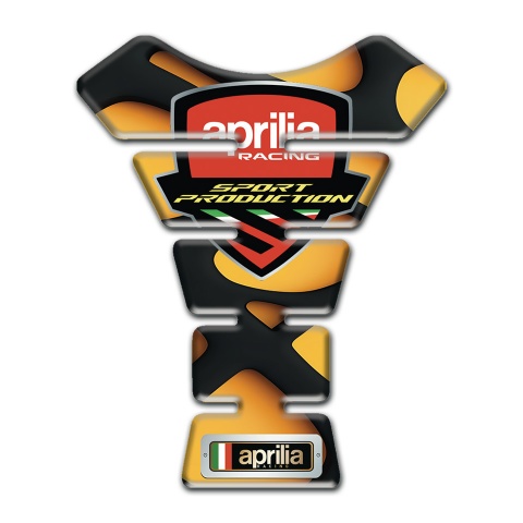 Aprilia Tank Pad Motorbike Yellow Black Print Style 