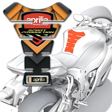 Aprilia Tank Guard Pads Orange Motive Racing Logo 