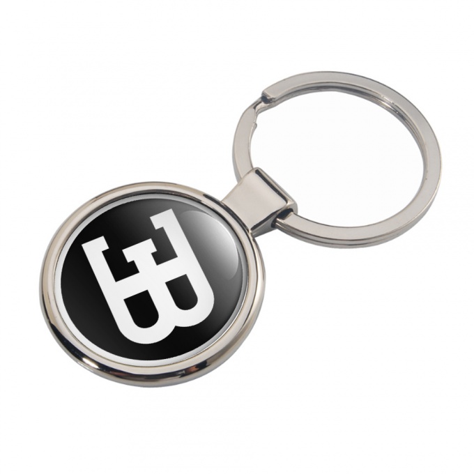 Bugatti Key Holder Metal Black Classic White Big Logo