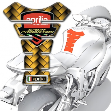 Aprilia Tank Protector Yellow Misaic Base Racing Logo 