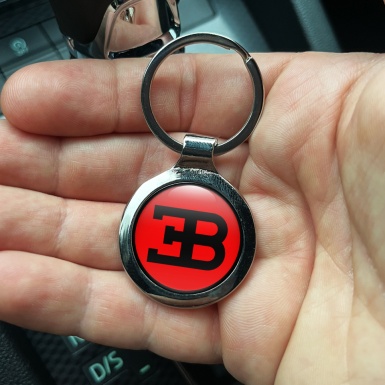 Bugatti Metal Fob Chain Red Classic Black Big Logo