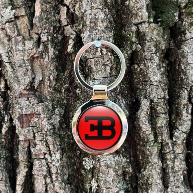 Bugatti Metal Fob Chain Red Classic Black Big Logo
