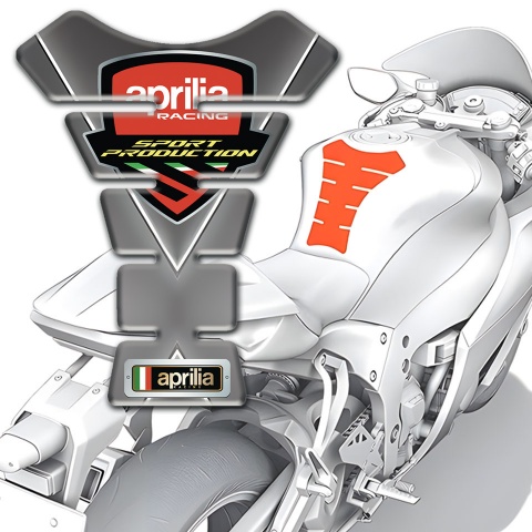 Aprilia Tank Pad Protector Gray with White Stripe Type 