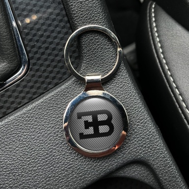 Bugatti Keychain Metal Light Carbon Classic Black Big Logo