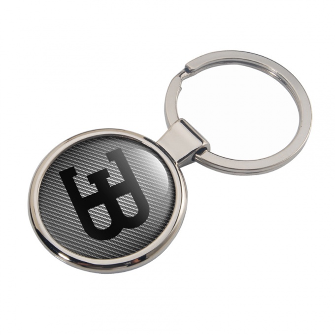 Bugatti Keychain Metal Light Carbon Classic Black Big Logo