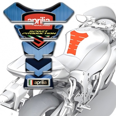 Aprilia Tank Protector Dark and Ligjt Blue Base Sport Production Logo 