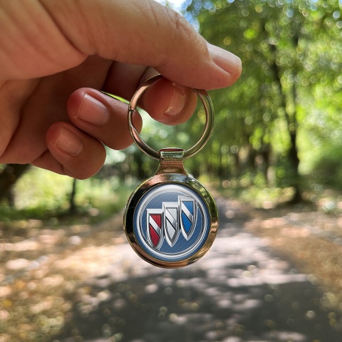 Buick Metal Key Ring Blue Carbon Color Logo Edition