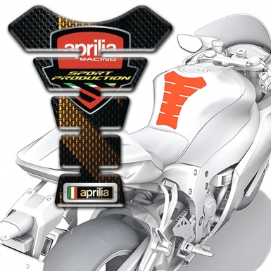 Aprilia Tank Pad Motorbike Black Brown Decoration 