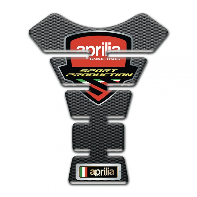 Aprilia Tank Pad Motorbike Sport Production Logo Design and Gray Black Base 