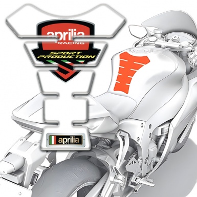 Aprilia Tank Guard Pads White Print 