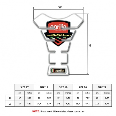 Aprilia Tank Guard Pads White Print 