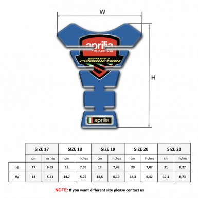 Aprilia Tank Pad Protector Blue Print 