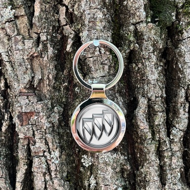 Buick Key Holder Metal Light Grey Chrome Logo Edition