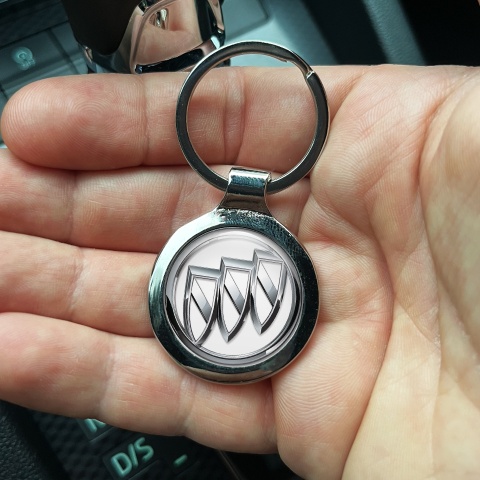 Buick Key Holder Metal Light Grey Chrome Logo Edition