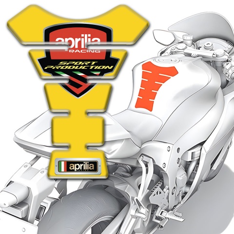 Aprilia Tank Pad Motorbike Yellow Print 