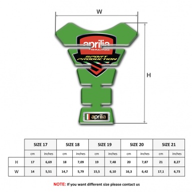 Aprilia Tank Protector Silicone Sticker Green Print 