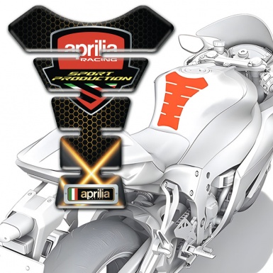Aprilia Tank Pad Protector Model with Crossed Orange Lights 