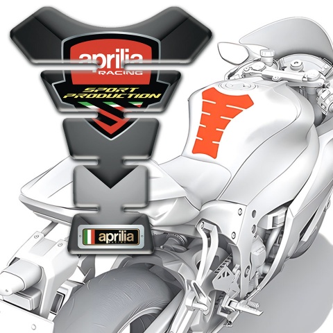 Aprilia Tank Pad Motorbike Gray Nuance Decoration 