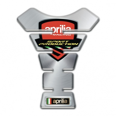 Aprilia Tank Pad Motorbike Silver Base Sport production Logo 