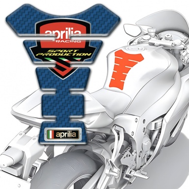 Aprilia  Tank Protector Navy Blue Carbon Decoration 